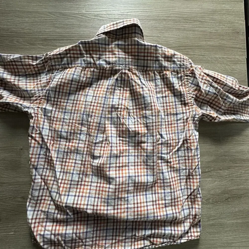 Orvis Button down collar casual shirt Blue,Brown, Orange Pattern Size L - Picture 7 of 9